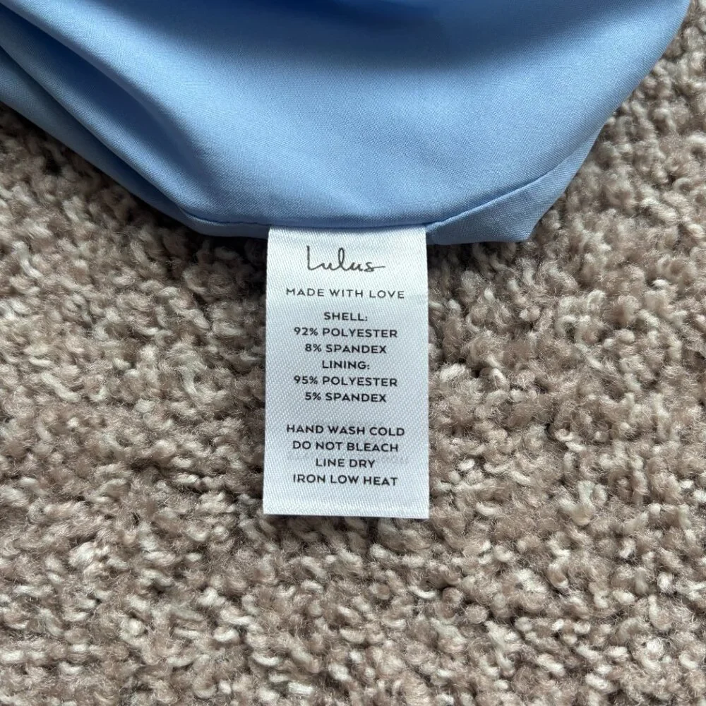 NWT Lulus Light Blue Satin One-Shoulder Mini Dress (Meant to Be Together) Size S - Picture 6 of 10